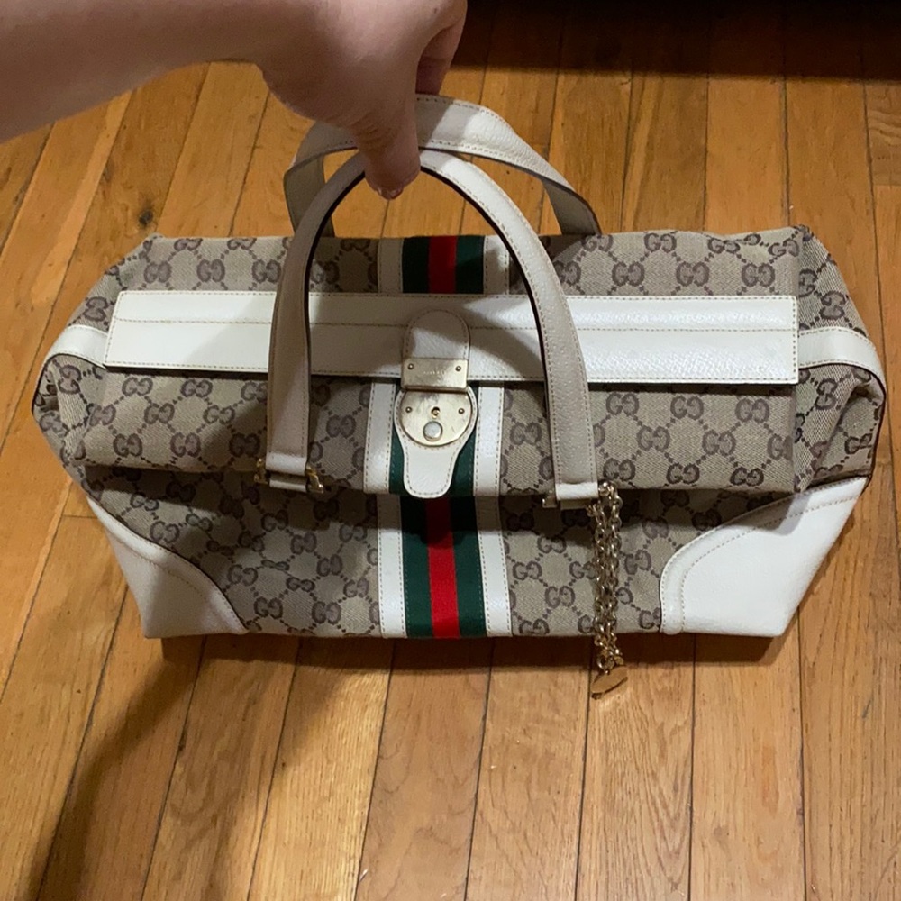 Gucci authentic GG Treasure Boston canvas leather